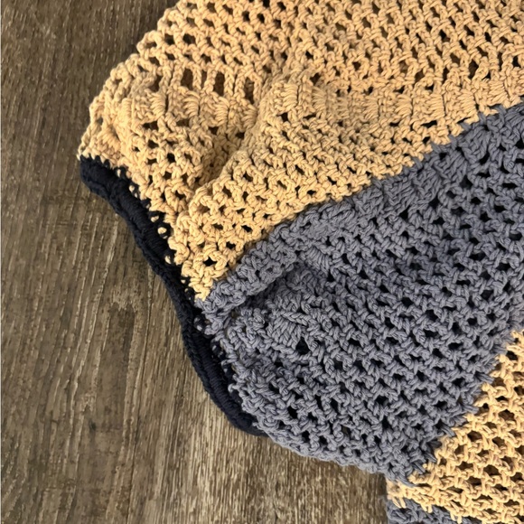 Cleobella Crochet Crop Top - Blue and Tan - Picture 2 of 6